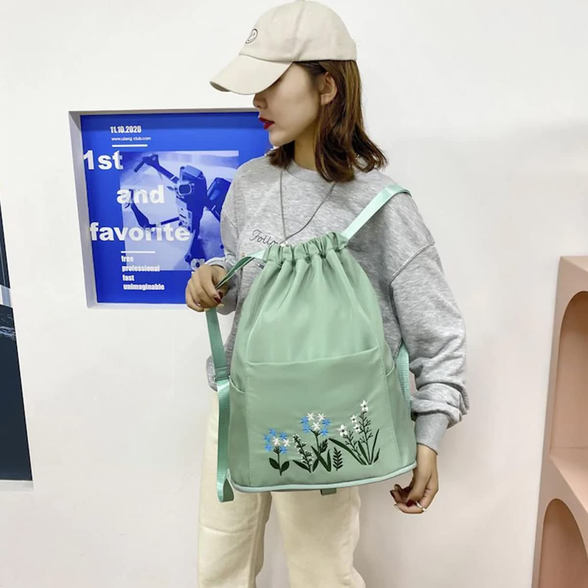 Waterproof Flower Print Foldable Backpack