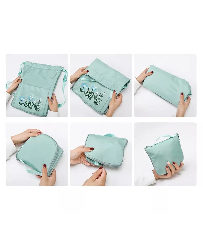 Waterproof Flower Print Foldable Backpack