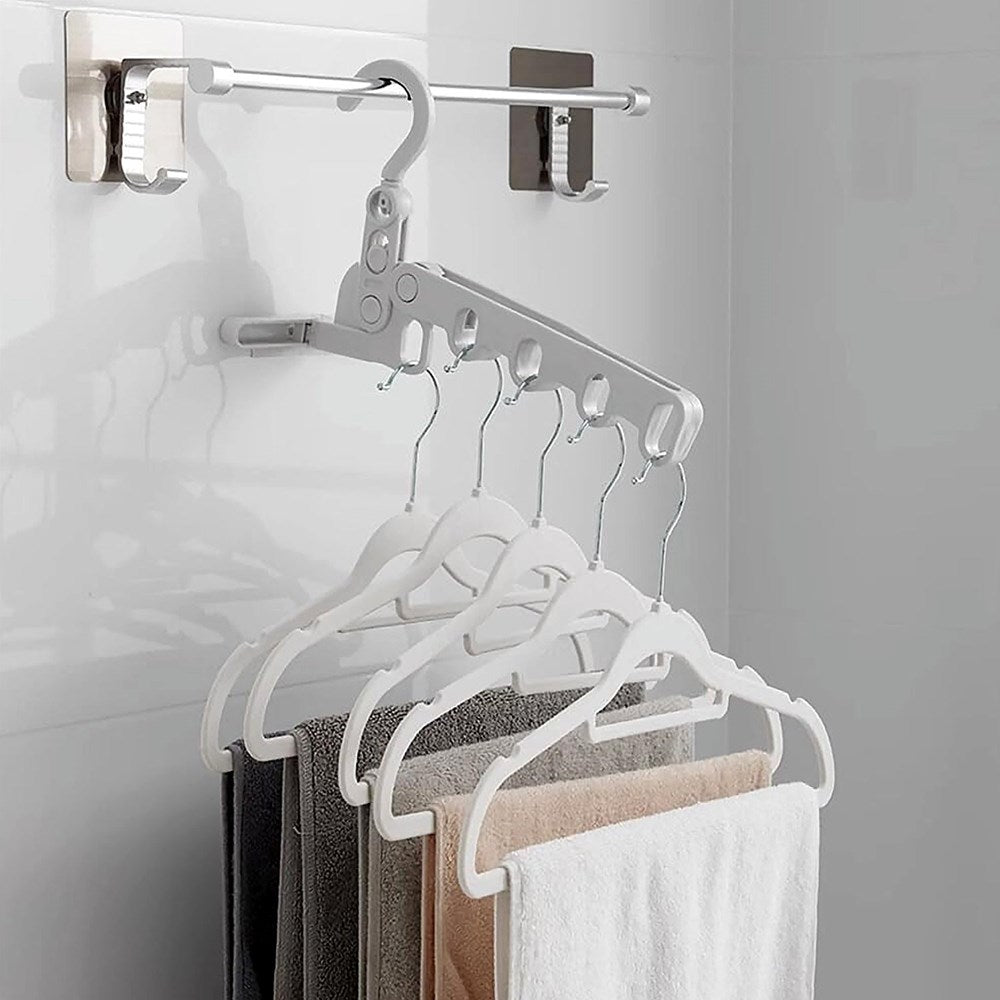 Portable Plastic Foldable 5-Hole Clothes Drying Hanger
