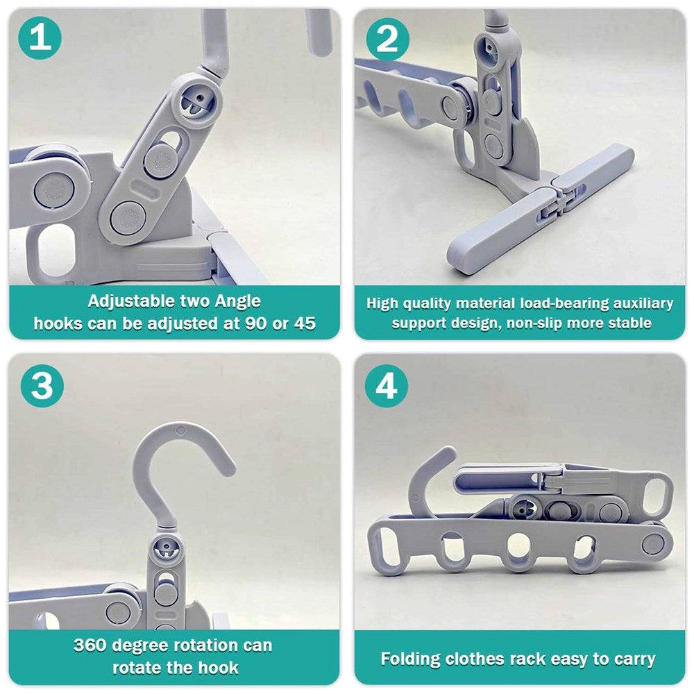 Portable Plastic Foldable 5-Hole Clothes Drying Hanger