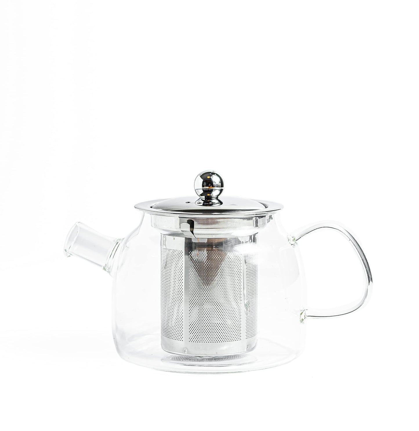 Premium Glass Tea Pot with Infuser – Gas Stove Safe & Flame-Proof, Fine Mesh Steel Filter