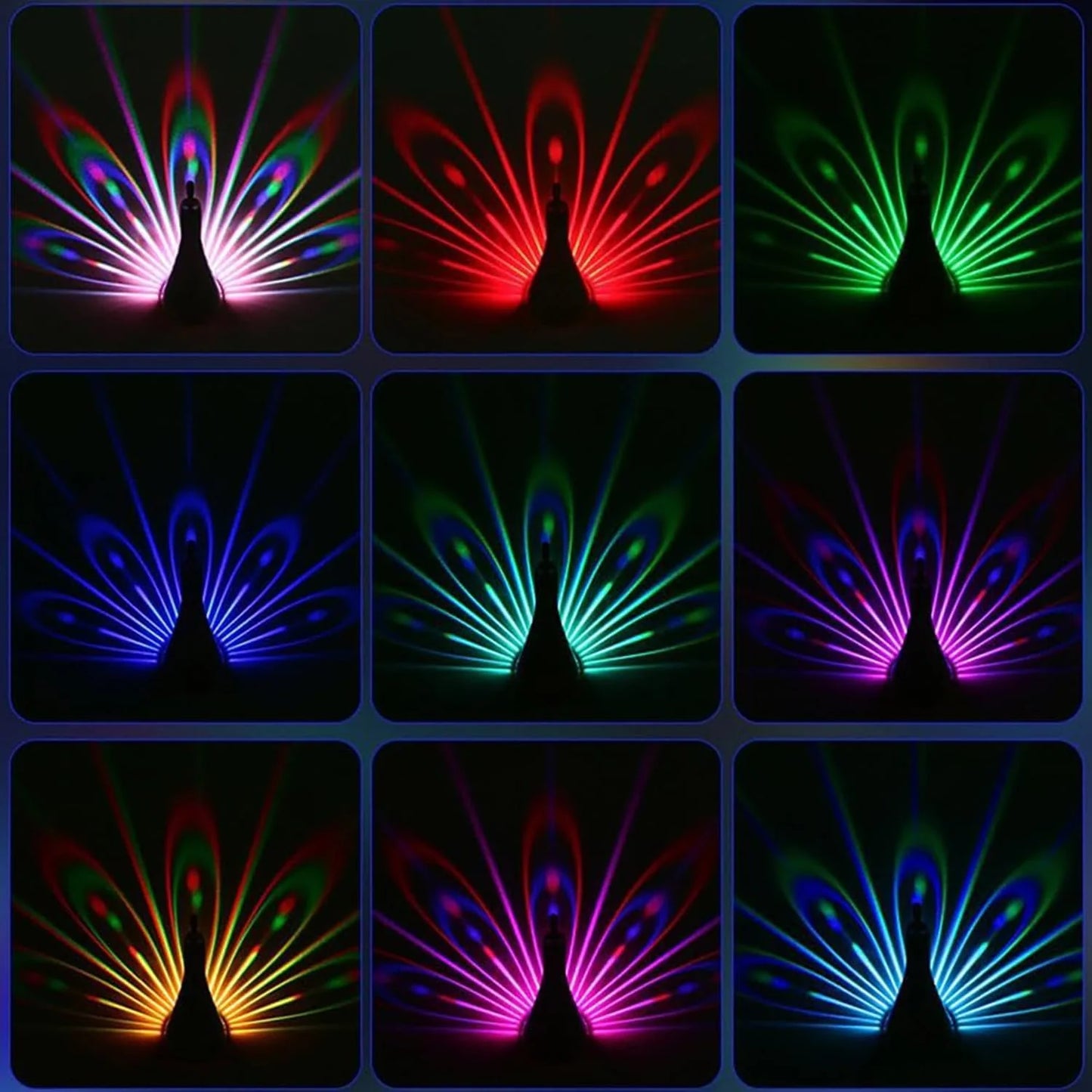 Peacock Wall Light – 7 Color LED Decorative Lamp