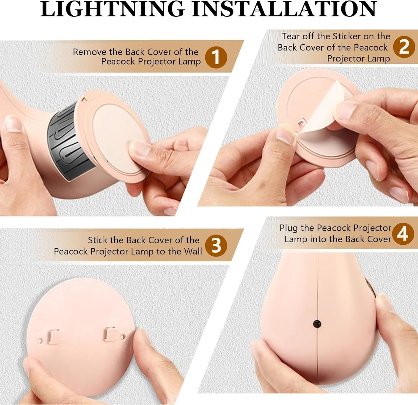 Peacock Wall Light – 7 Color LED Decorative Lamp