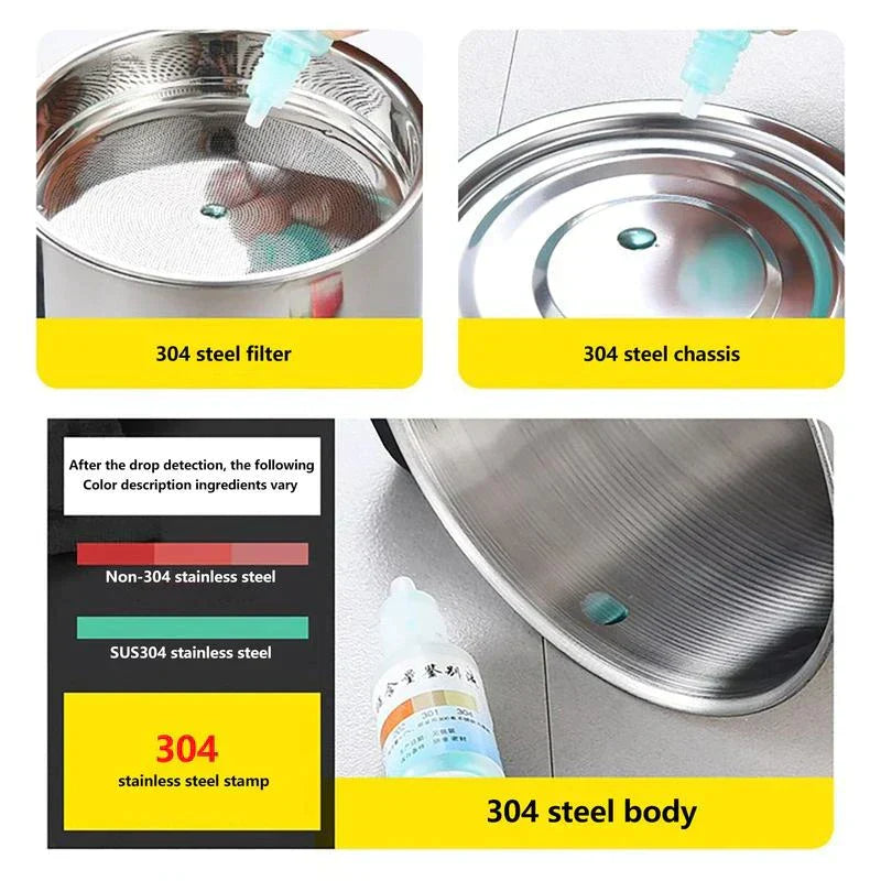 1.7Liter Stainless Steel Oil Filter Storage Pot