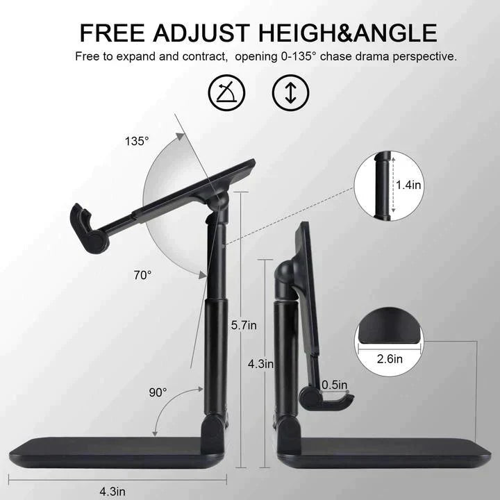 Adjustable Telescopic Folding Cell Phone and Tablet Stand