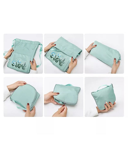 Waterproof Flower Print Foldable Backpack