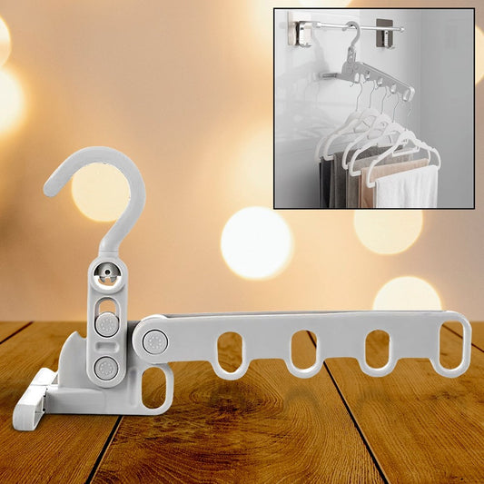 Portable Plastic Foldable 5-Hole Clothes Drying Hanger