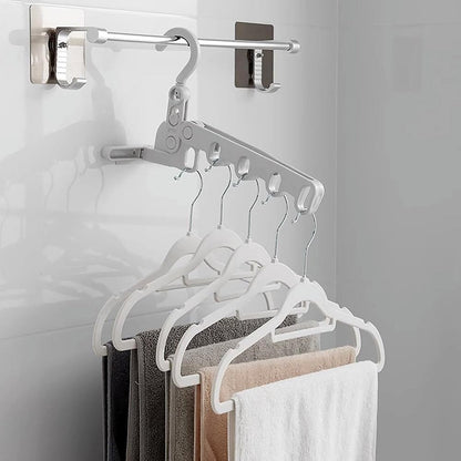 Portable Plastic Foldable 5-Hole Clothes Drying Hanger