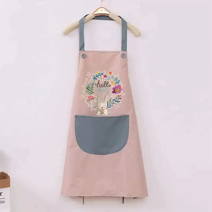 Kitchen Apron for Women with Big Front Pocket Hand-Wiping Waterproof Apron for Kitchen (Pack of 2)