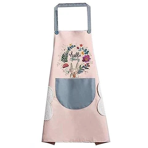Kitchen Apron for Women with Big Front Pocket Hand-Wiping Waterproof Apron for Kitchen (Pack of 2)