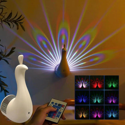 Peacock Wall Light – 7 Color LED Decorative Lamp