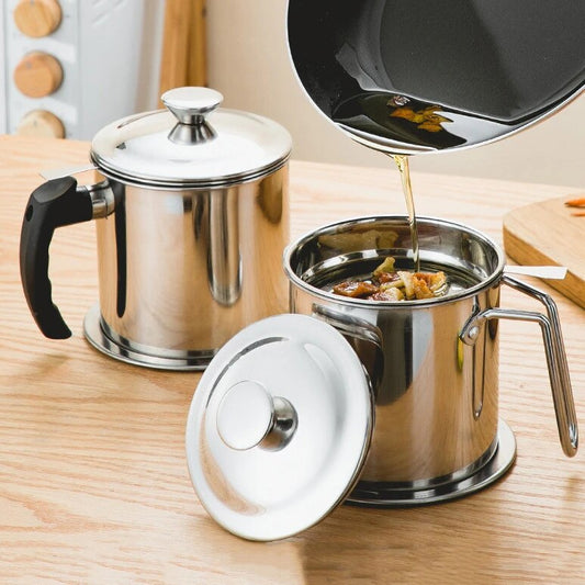 1.7Liter Stainless Steel Oil Filter Storage Pot